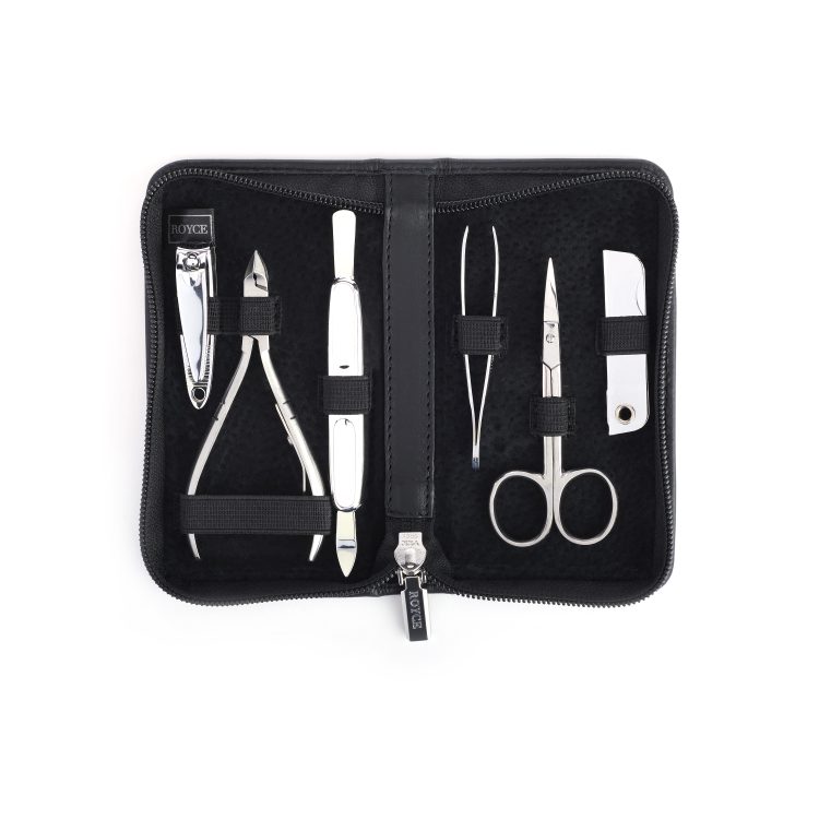 Compact Manicure Travel Grooming Kit, black