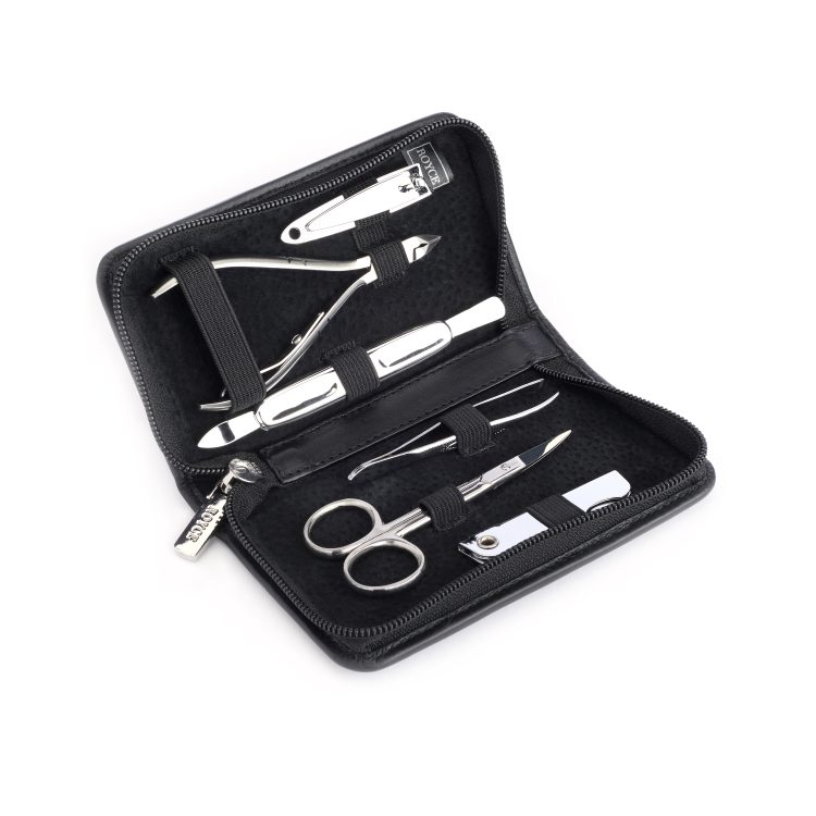 Compact Manicure Travel Grooming Kit, black
