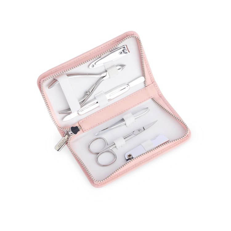 Compact Manicure Travel Grooming Kit, carnation-pink