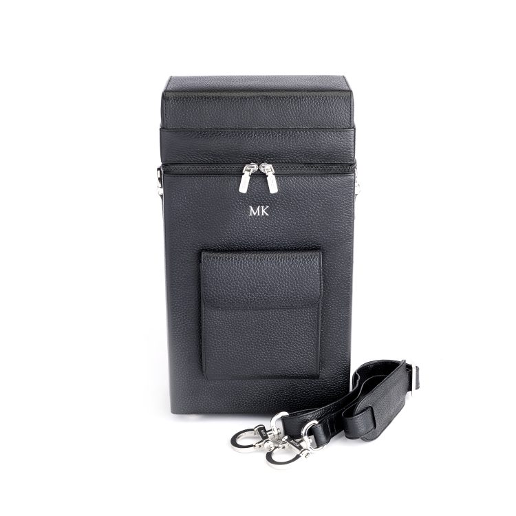 Double Wine Bottle Carrying Bag, black