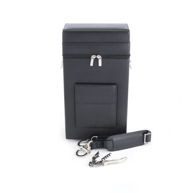 Double Wine Bottle Carrying Bag, black