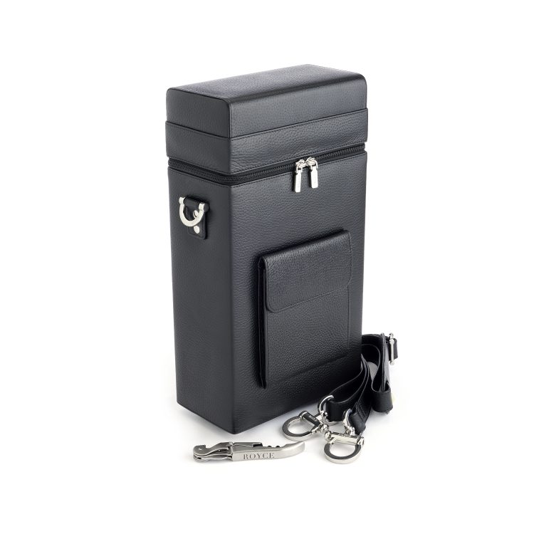 Double Wine Bottle Carrying Bag, black