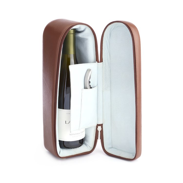 Single Wine Bottle Carrying Case, tan