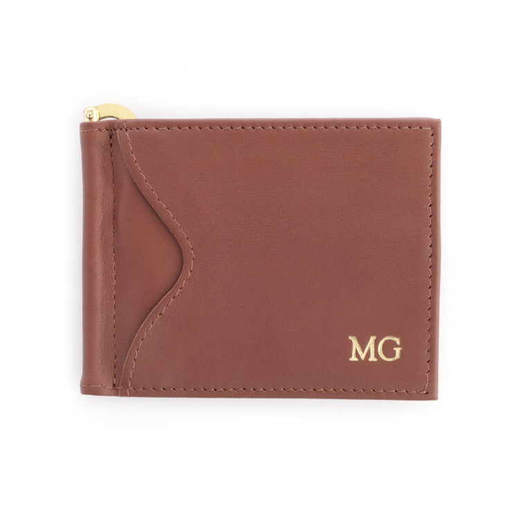RFID Blocking Money Clip Wallet, tan
