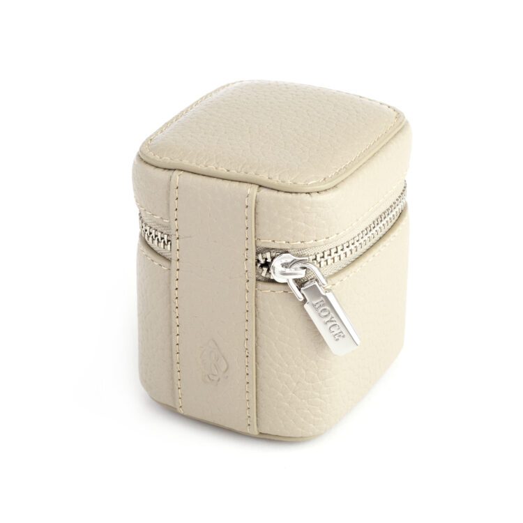 International Travel Adapter and Leather Case, taupe