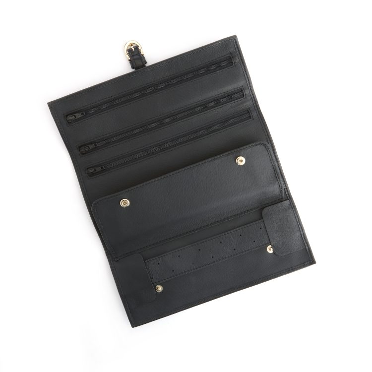 Travel Jewelry Organizer Roll, black