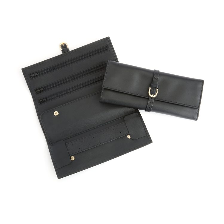 Travel Jewelry Organizer Roll, black