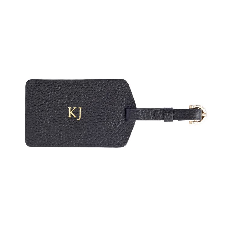 Luggage Tag with Privacy Flap, black-pebble