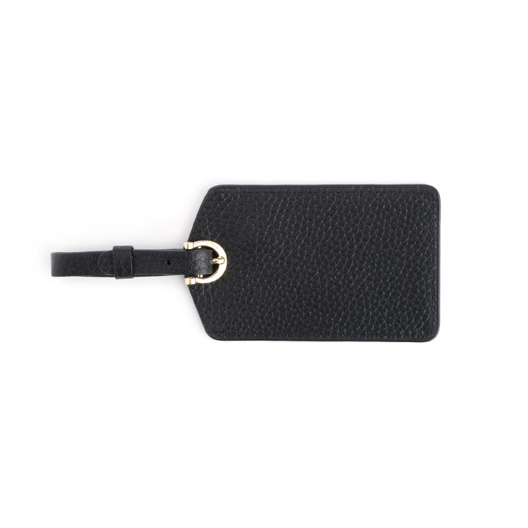 Luggage Tag with Privacy Flap, black-pebble