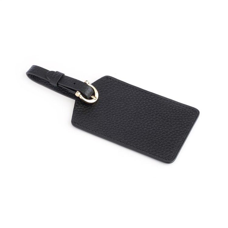 Luggage Tag with Privacy Flap, black-pebble