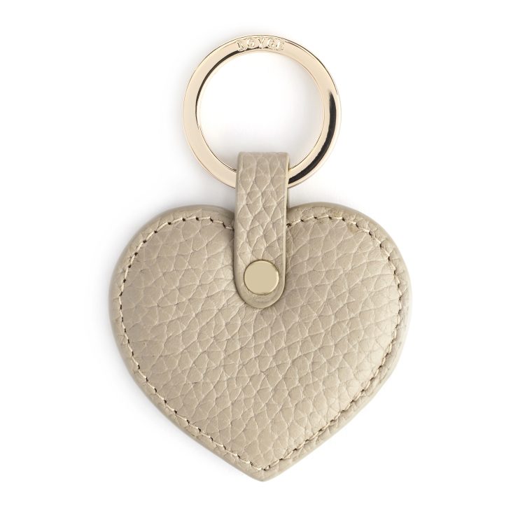 Heart Shaped Key Chain, taupe