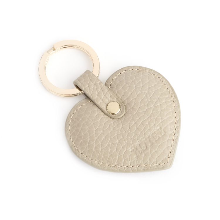 Heart Shaped Key Chain, taupe
