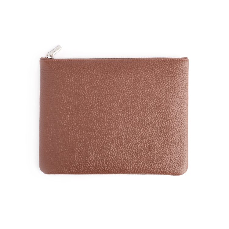 Zippered Travel Organizer Pouch, tan-pebble