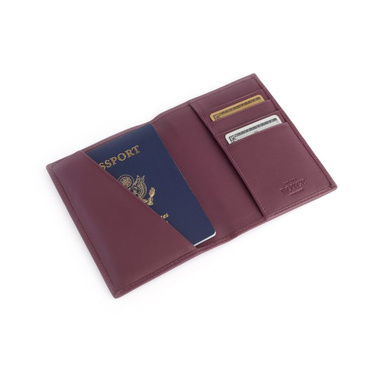 RFID Blocking Passport Travel Organizer, windsor-wine