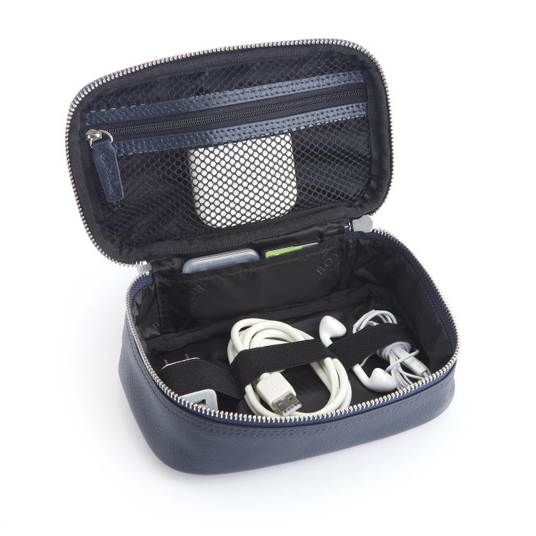 Tech Accessory Cord Organizer Case, blue-pebble