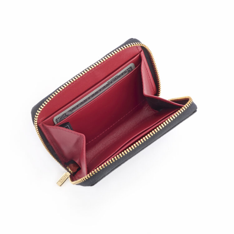 RFID Blocking Zippered Cardholder Wallet, black