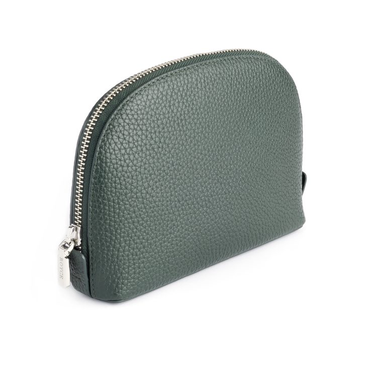 Compact Cosmetic Makeup Bag, dark-green