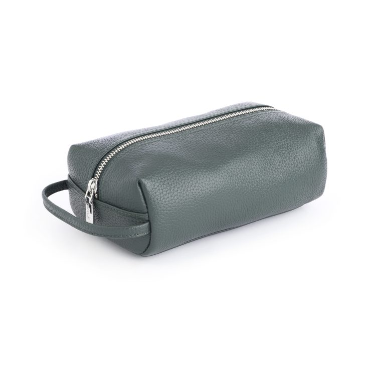 Compact Toiletry Cosmetic Bag, dark-green