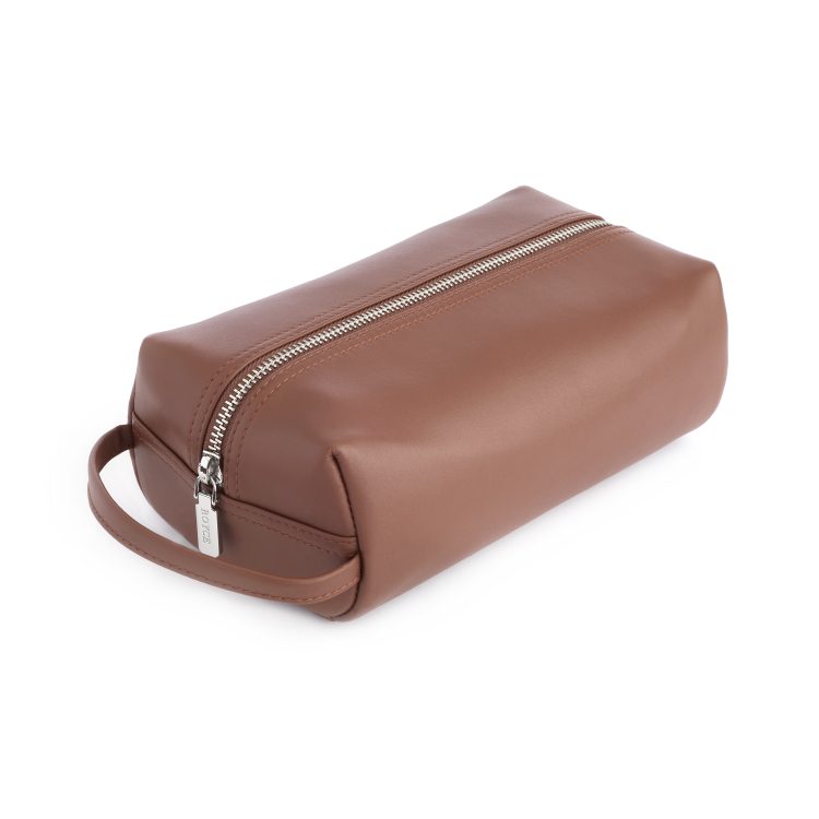 Compact Toiletry Cosmetic Bag, tan