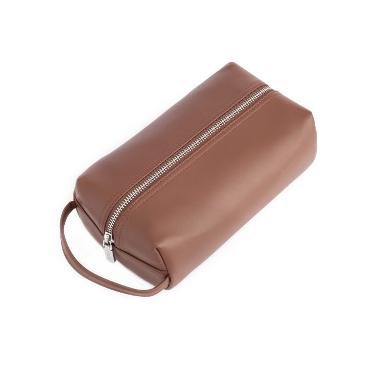 Compact Toiletry Cosmetic Bag, tan