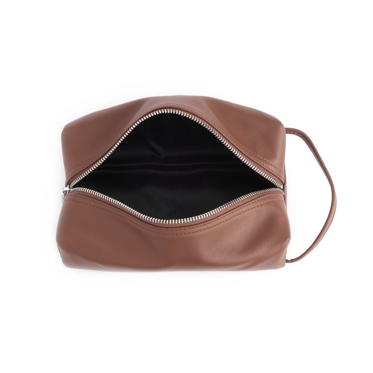 Compact Toiletry Cosmetic Bag, tan