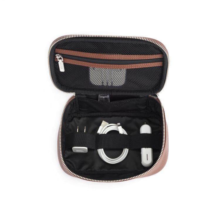 Tech Accessory Cord Organizer Case, tan-pebble