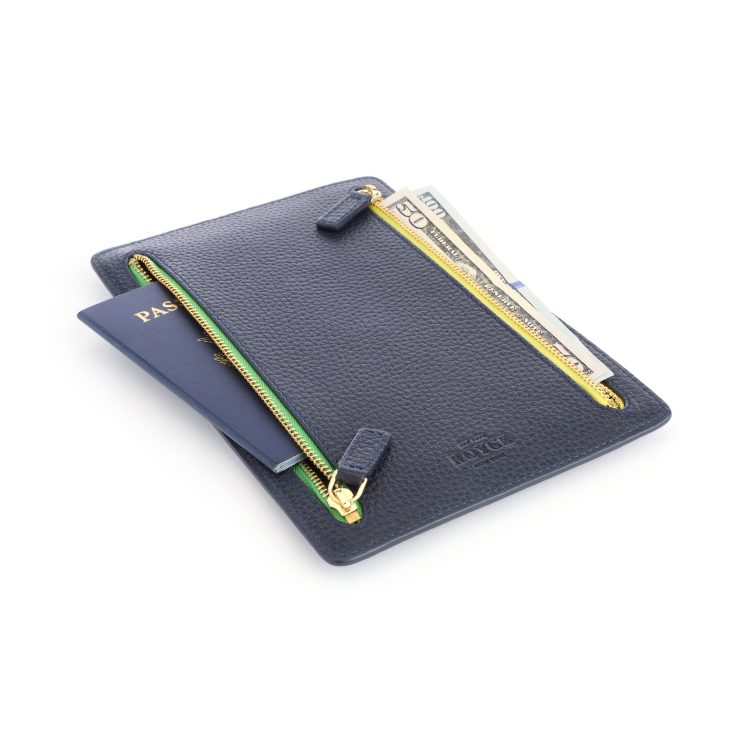 RFID Blocking Four Zip Travel Organizer, blue-pebble