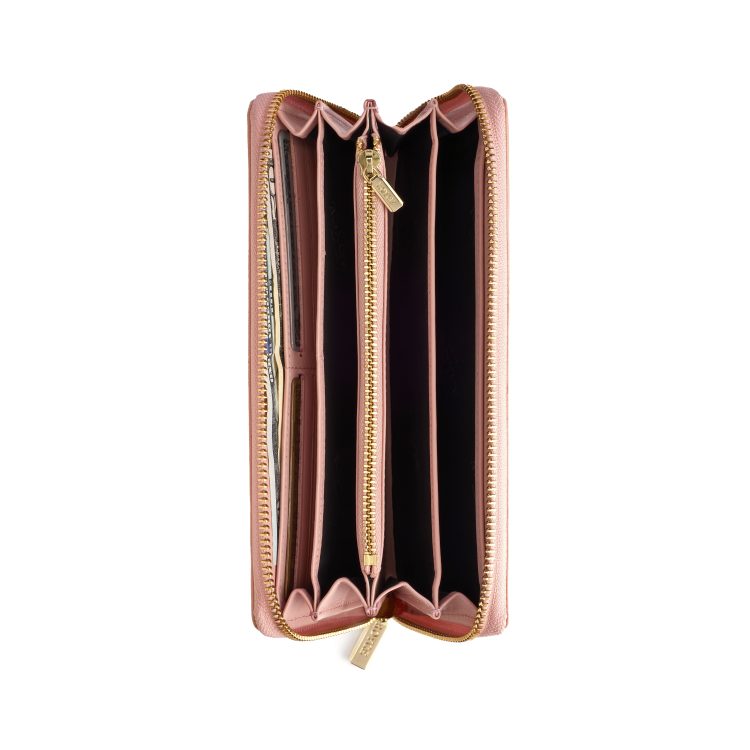RFID Blocking Continental Zip Wallet, carnation-pink