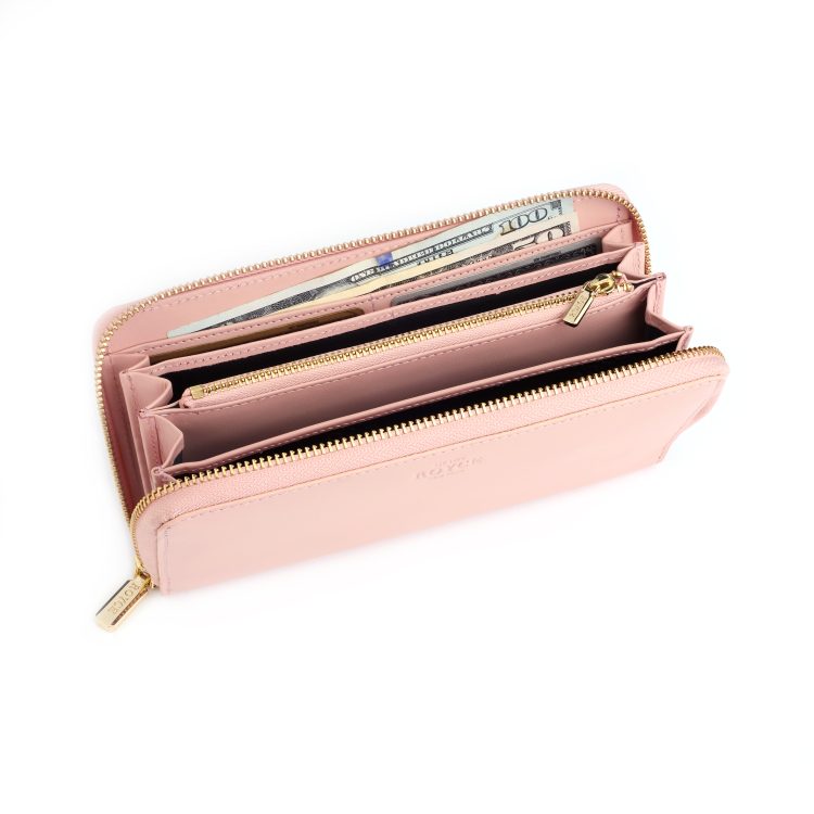 RFID Blocking Continental Zip Wallet, carnation-pink