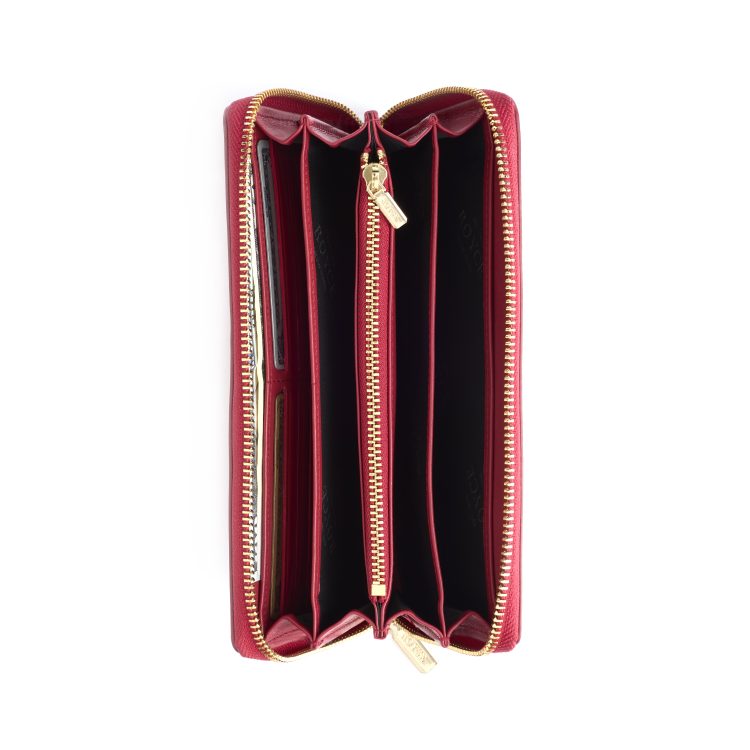RFID Blocking Continental Zip Wallet, red