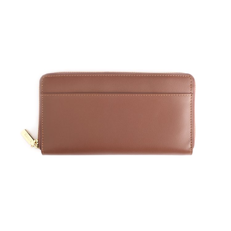 RFID Blocking Continental Zip Wallet, tan