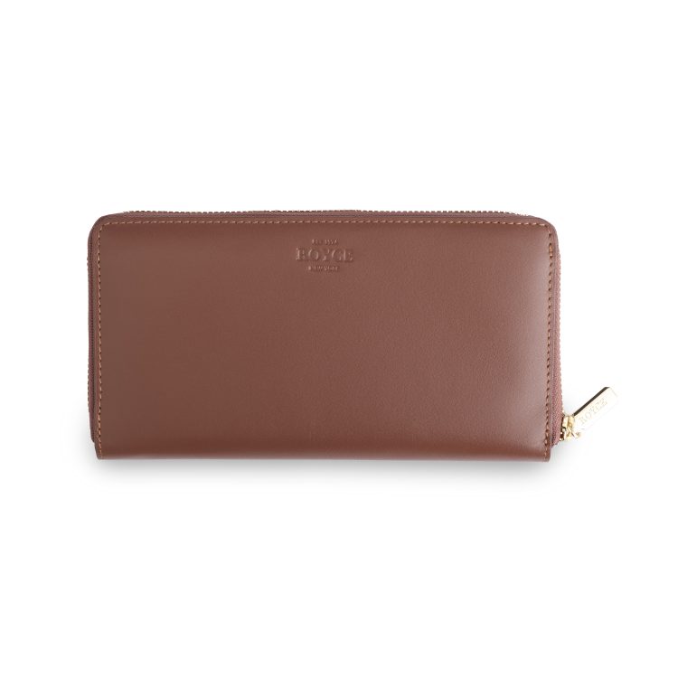 RFID Blocking Continental Zip Wallet, tan