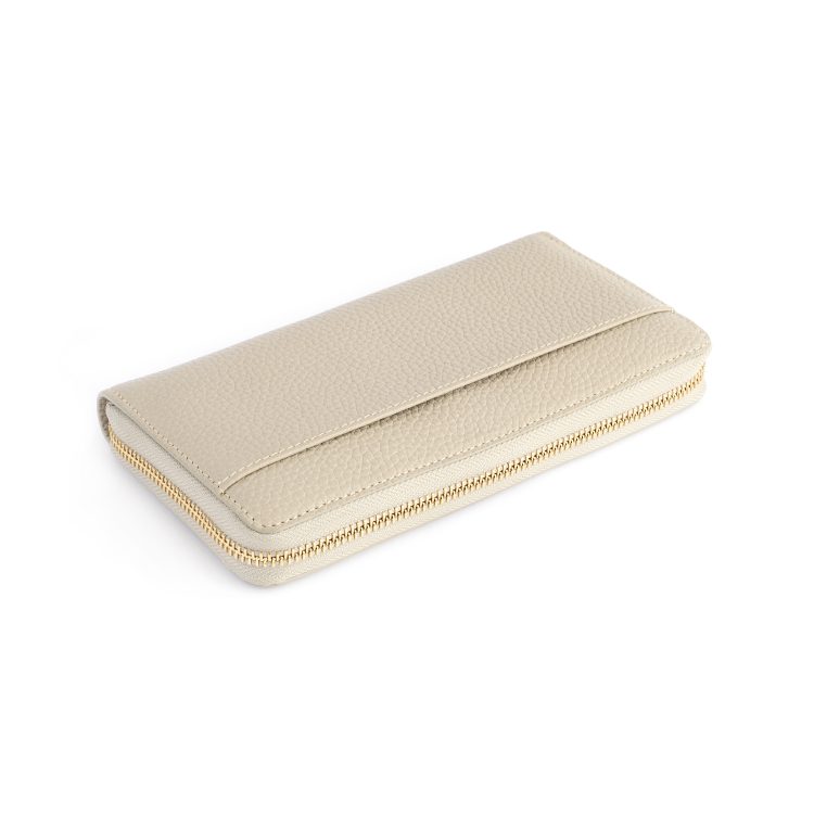 RFID Blocking Continental Zip Wallet, taupe
