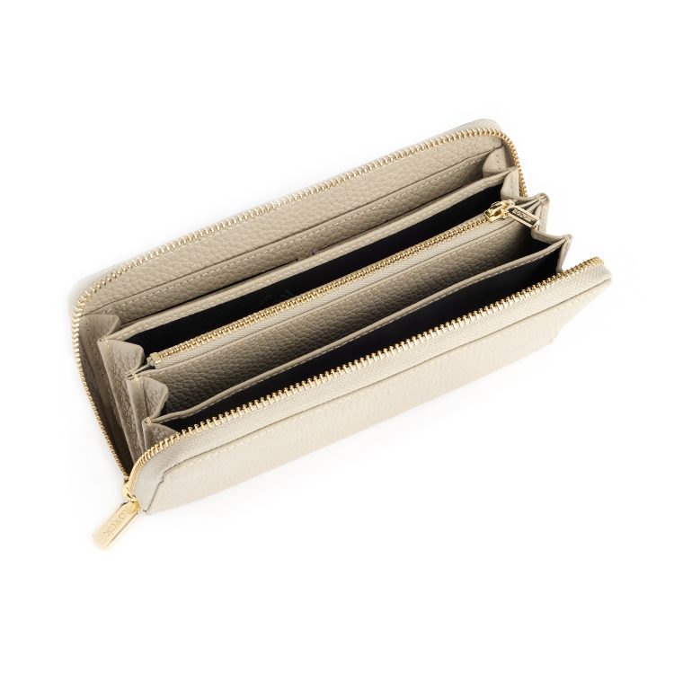 RFID Blocking Continental Zip Wallet, taupe