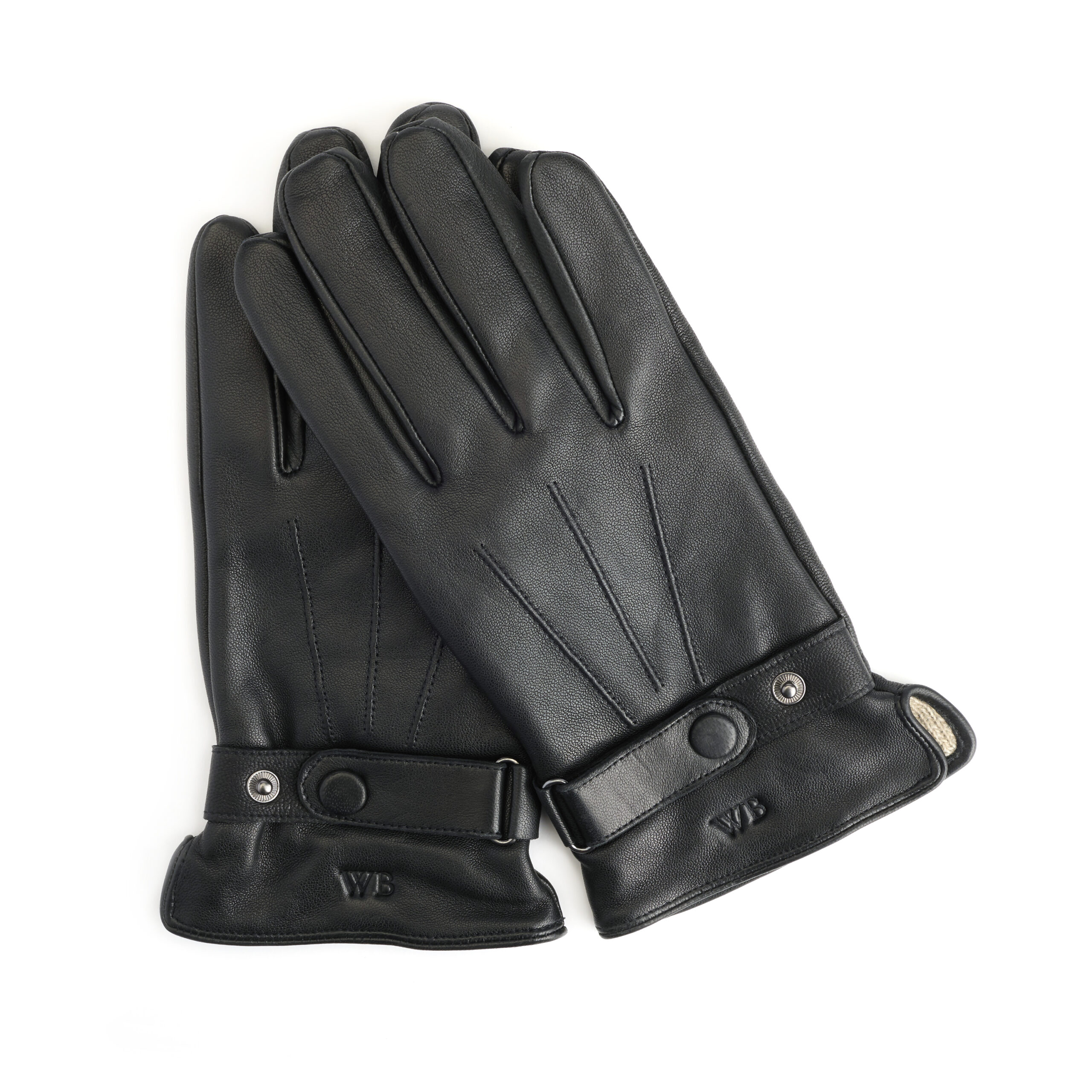 Men's Fleece Lined Touchscreen Leather Gloves – Winter Warm Driving Mittens (Black, One Size)