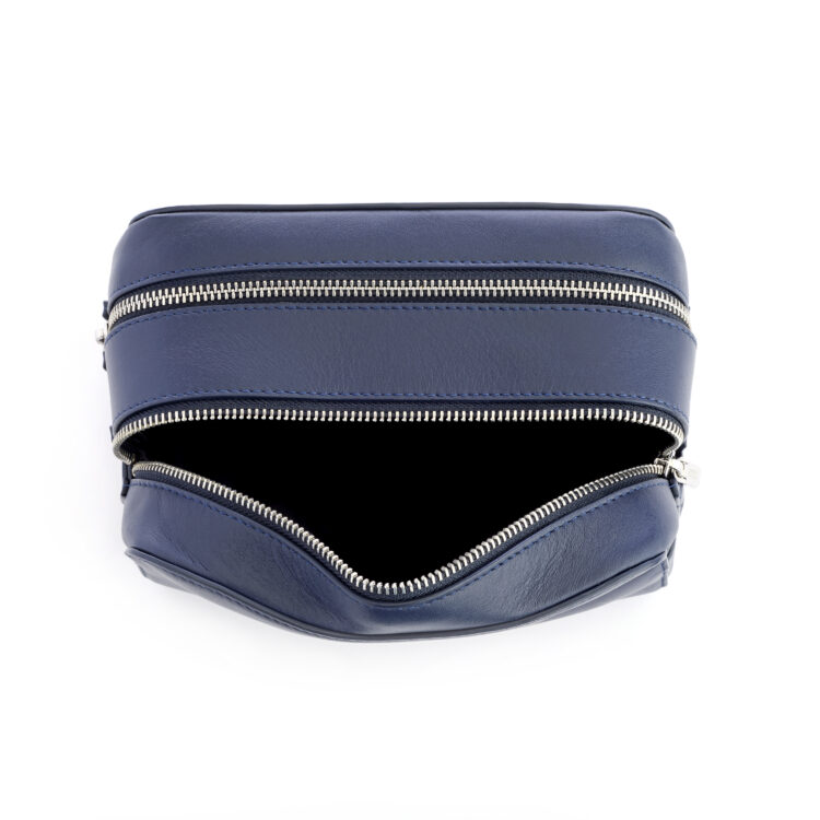 Double Zip Toiletry Bag, blue