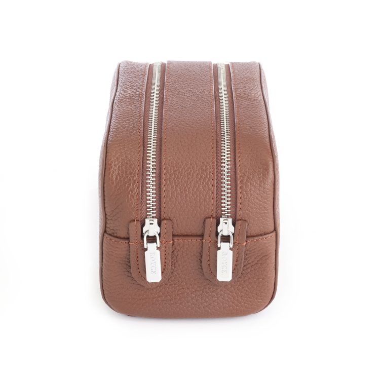 Double Zip Toiletry Bag, tan
