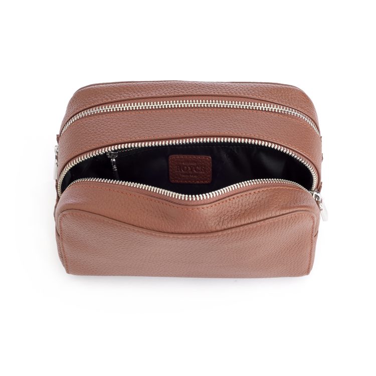 Double Zip Toiletry Bag, tan