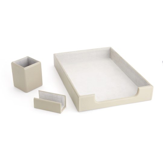 Desk Set: Letter Tray, Pencil Cup and Card Holder