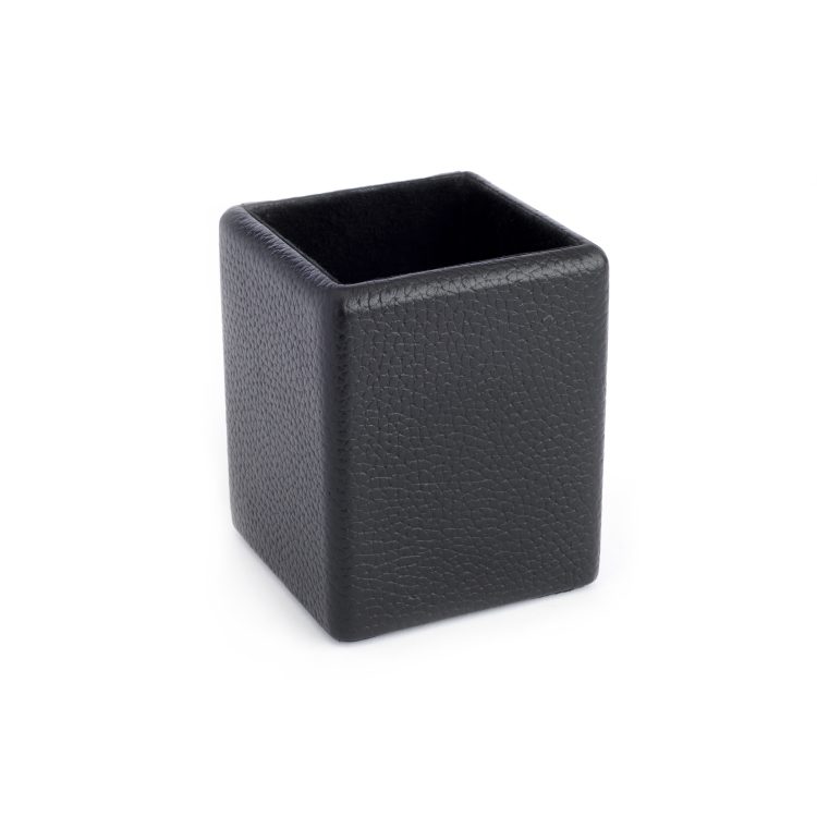 Desk Set: Blotter, Letter Tray, Pencil Cup and Business Card Holder, black