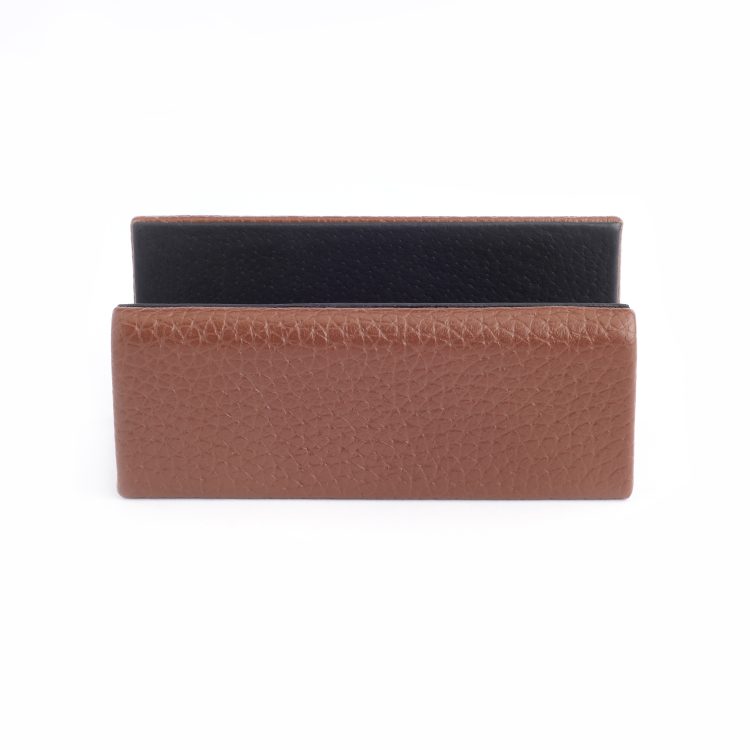 Desk Set: Pencil Cup and Business Card Holder, tan