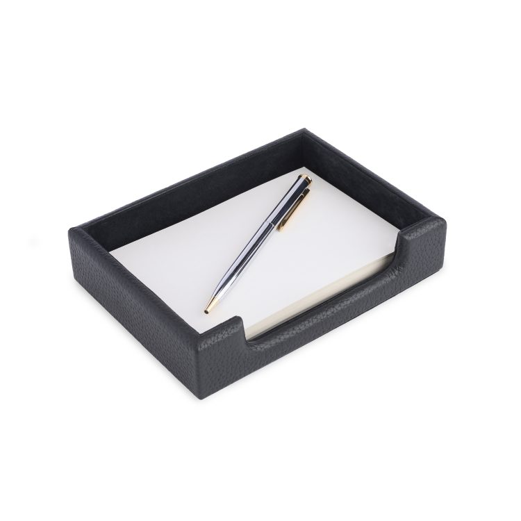 Desk Set: Letter Tray, Note Tray and Card Holder, black