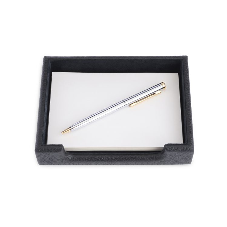 Desk Set: Letter Tray, Note Tray and Card Holder, black