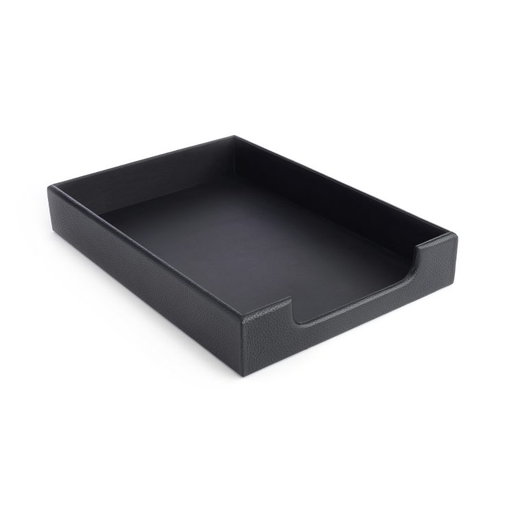 Desk Set: Letter Tray, Pencil Cup and Card Holder, black