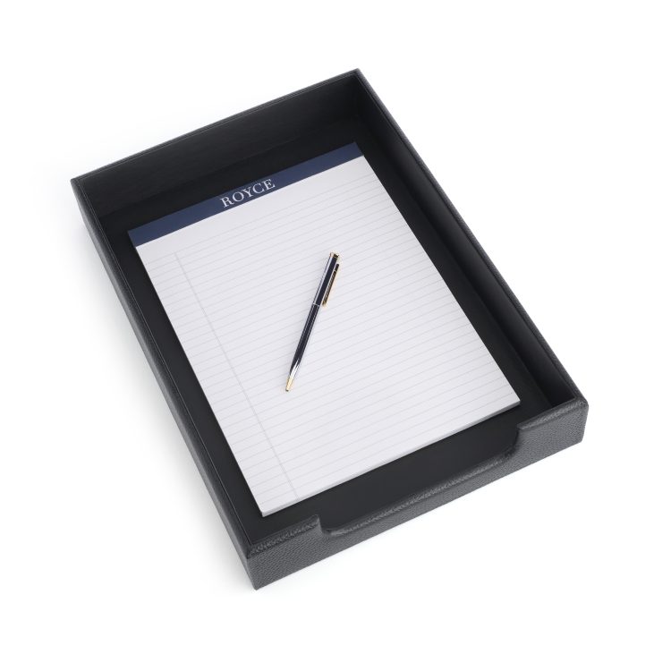 Desk Set: Letter Tray, Pencil Cup and Card Holder, black