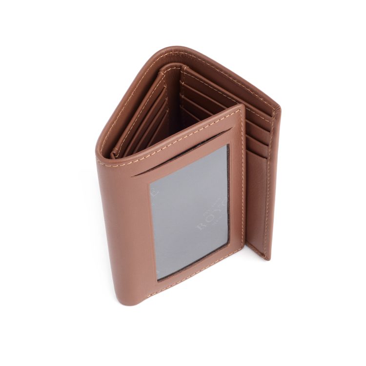 RFID Blocking Men's Trifold Wallet, tan