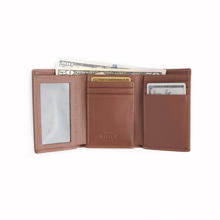 Portefeuille Fin En Cuir New York Trifold Pour Cartes De Crédit Noir