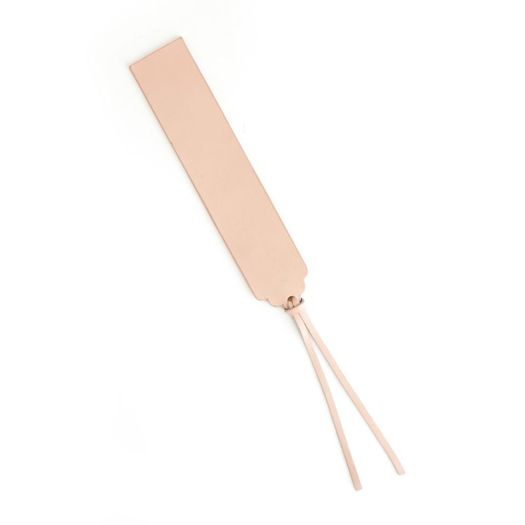 Leather Bookmark, carnation-pink