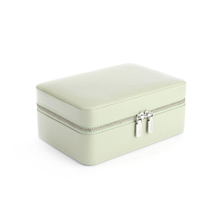 Travel Jewelry Box with Mirror, sage