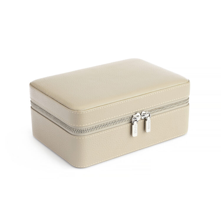 Travel Jewelry Box with Mirror, taupe